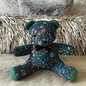 Vintage VERA BRADLEY Animal Kingdom 2000 Plush Bear 10” Blue Green Y2K Stuffed